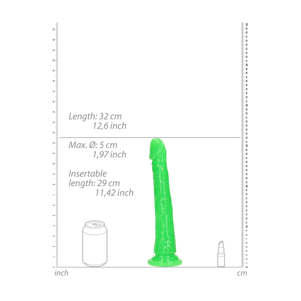 REALROCK 29 cm Slim Glow in the Dark Neon - Glow in Dark 29 cm (11'') Dong – Green