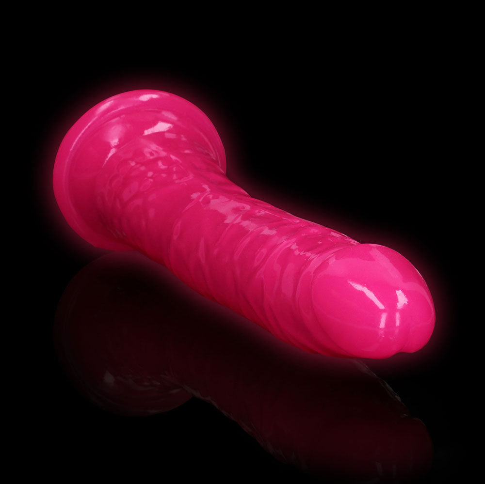 REALROCK 29 cm Slim Glow in the Dark Neon - Glow in Dark 29 cm (11'') Dong – Pink