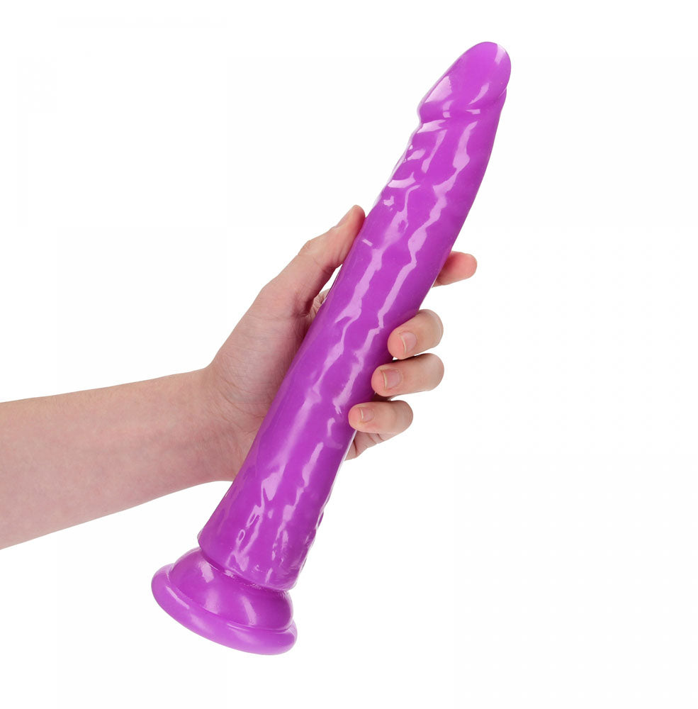 REALROCK 29 cm Slim Glow in the Dark Neon - Glow in Dark 29 cm (11'') Dong – Purple