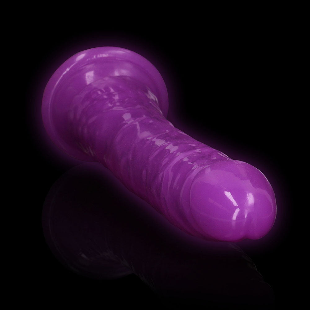 REALROCK 29 cm Slim Glow in the Dark Neon - Glow in Dark 29 cm (11'') Dong – Purple