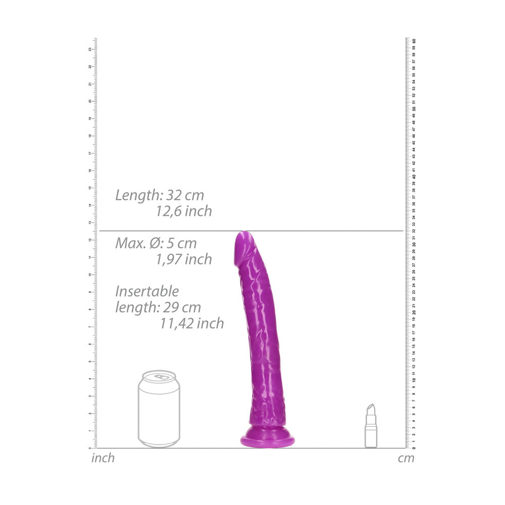 REALROCK 29 cm Slim Glow in the Dark Neon - Glow in Dark 29 cm (11'') Dong – Purple