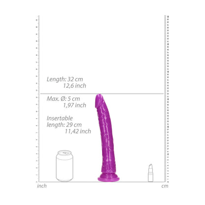 REALROCK 29 cm Slim Glow in the Dark Neon - Glow in Dark 29 cm (11'') Dong – Purple