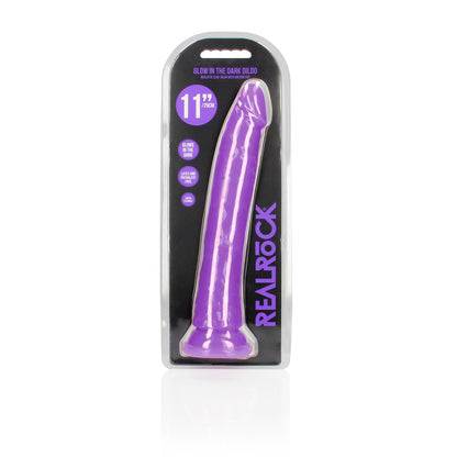 REALROCK 29 cm Slim Glow in the Dark Neon - Glow in Dark 29 cm (11'') Dong – Purple