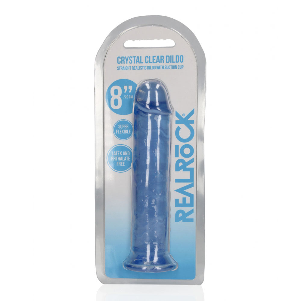 REALROCK 20 cm Straight Dildo - 20 cm (8'') Dong – Blue