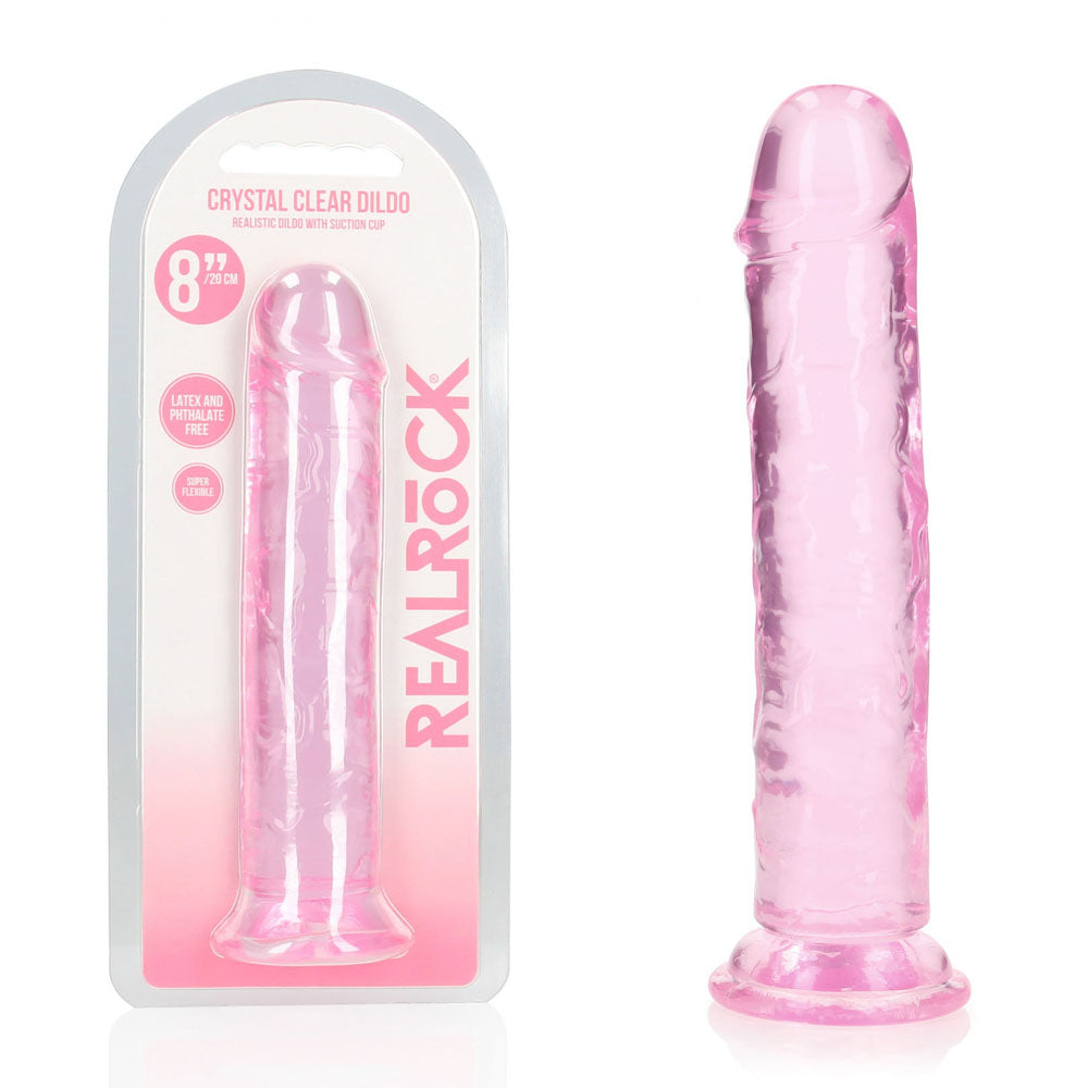 REALROCK 20 cm Straight Dildo - 20 cm (8'') Dong – Pink