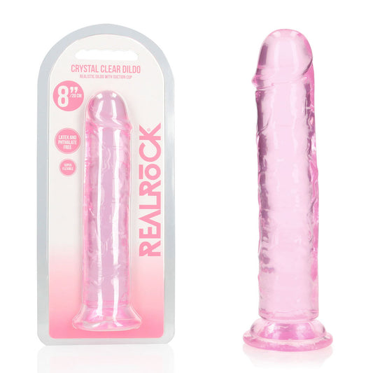 REALROCK 20 cm Straight Dildo - 20 cm (8'') Dong – Pink