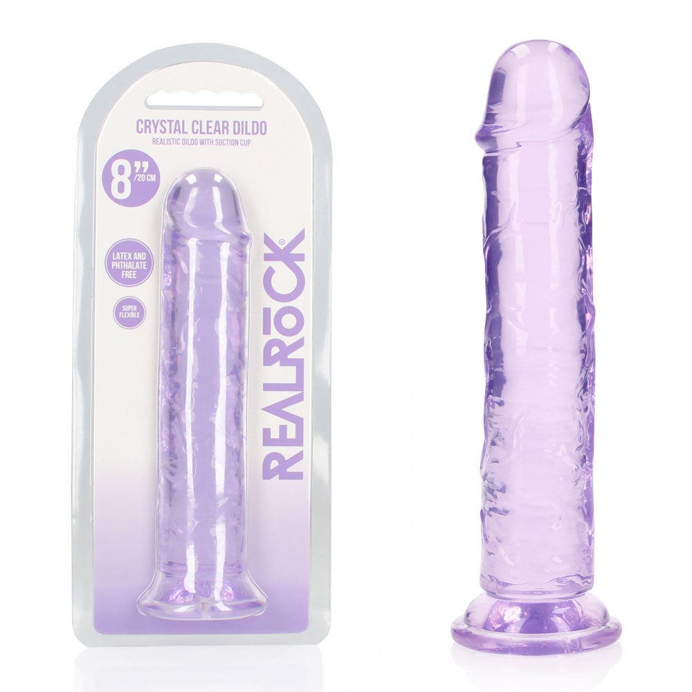REALROCK 20 cm Straight Dildo - 20 cm (8'') Dong – Purple