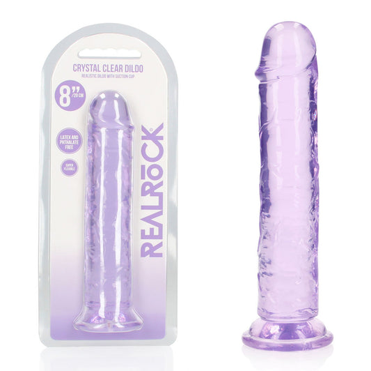 REALROCK 20 cm Straight Dildo - 20 cm (8'') Dong – Purple