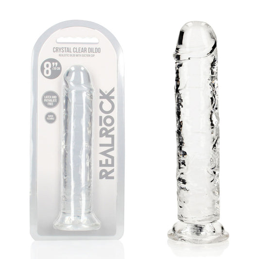 REALROCK 20 cm Straight Dildo - Transparent - 20 cm (8'') Dong