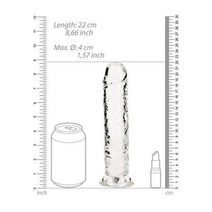 REALROCK 20 cm Straight Dildo - Transparent - 20 cm (8'') Dong