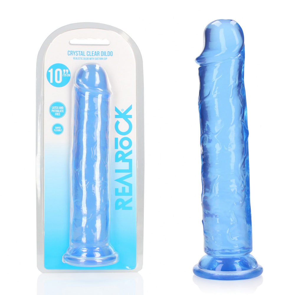REALROCK 28 cm Straight Dildo - 28 cm (10'') Dong – Blue