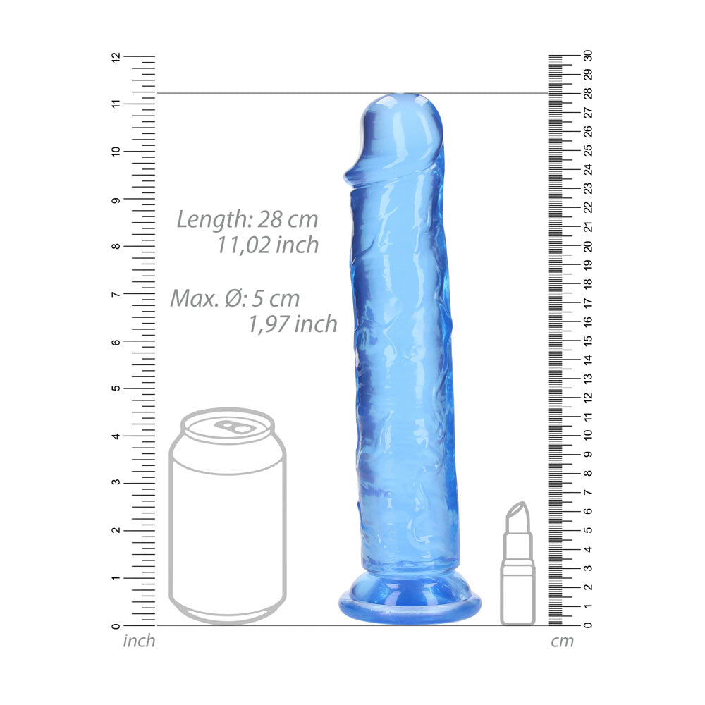 REALROCK 28 cm Straight Dildo - 28 cm (10'') Dong – Blue