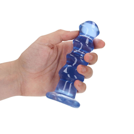 REALROCK 14 cm Curvy Anal Plug - 14 cm (4.5'') Butt Plug – Blue