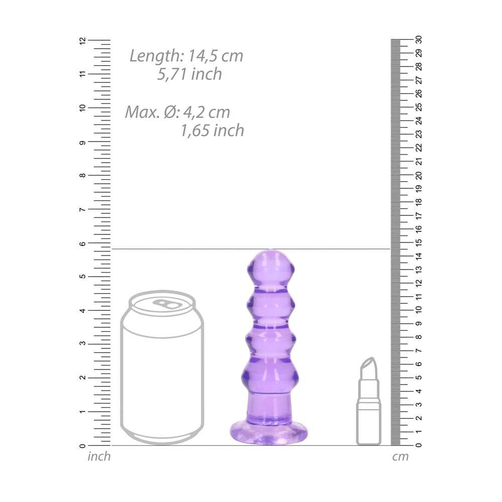 REALROCK 14 cm Curvy Anal Plug - 14 cm (4.5'') Butt Plug – Purple