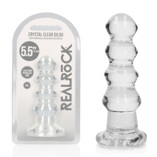REALROCK 14 cm Curvy Anal Plug - Transparent - 14 cm (4.5'') Butt Plug