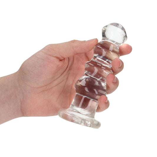 REALROCK 14 cm Curvy Anal Plug - Transparent - 14 cm (4.5'') Butt Plug