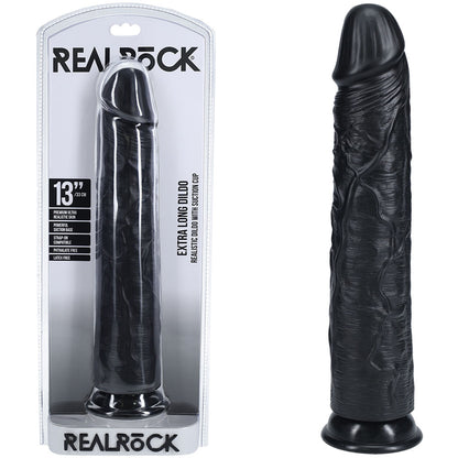 REALROCK 33cm Extra Long Dildo - 33 cm (13'') Extra Long Dong – Black