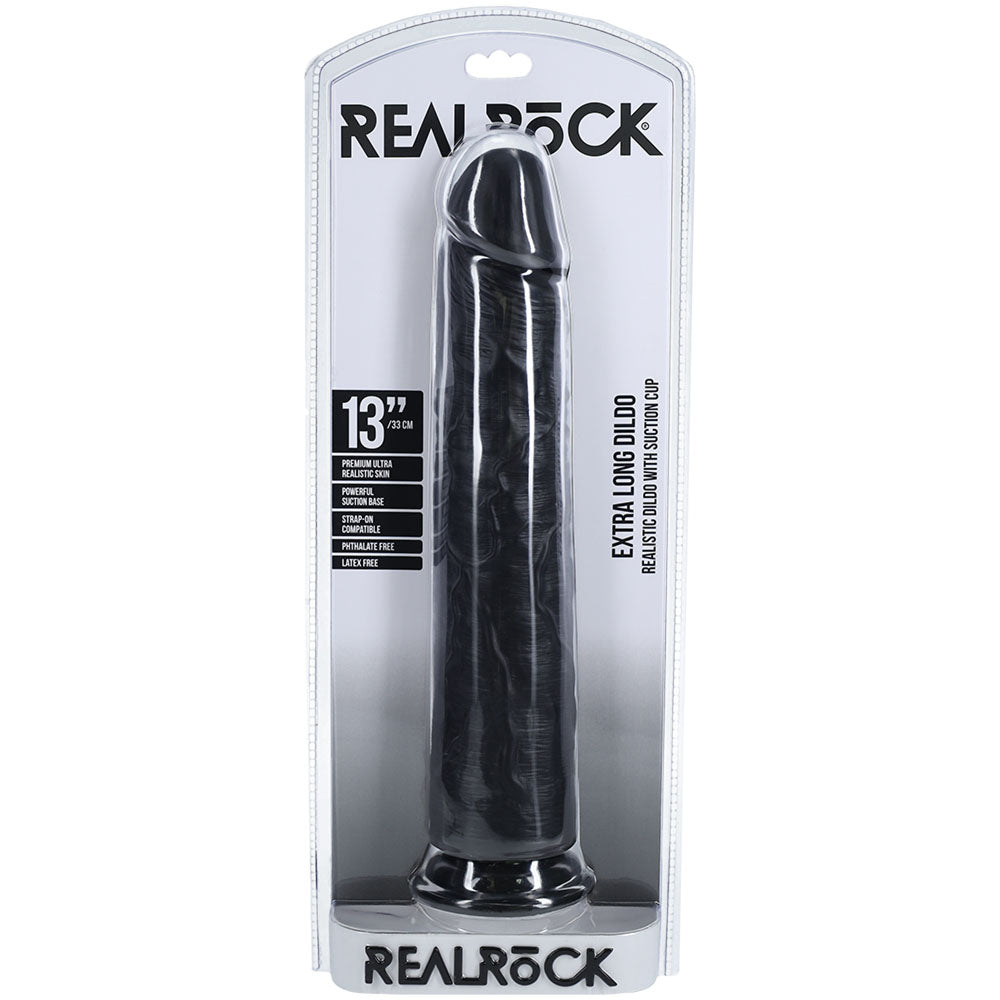 REALROCK 33cm Extra Long Dildo - 33 cm (13'') Extra Long Dong – Black