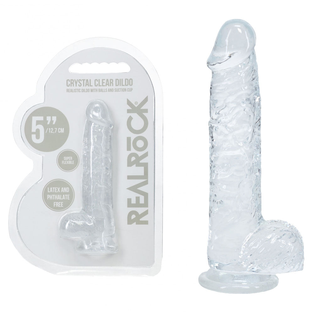 REALROCK 5'' Crystal Dildo with Balls - 14.7 cm Dong