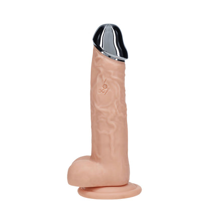 REALROCK Metal Head 7'' Rechargeable Dildo - 19 cm USB Rechargeable Vibrating Dildo with Metal Head and Wireless Remote
