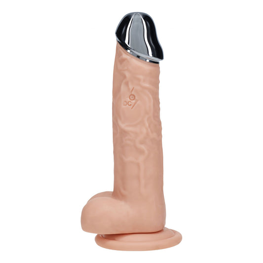 REALROCK Metal Head 8'' Rechargeable Dildo - 22 cm USB Rechargeable Vibrating Dildo with Metal Head and Wireless Remote