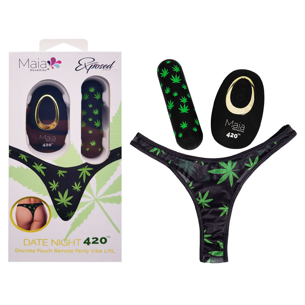 Maia DATE NIGHT 420 PANTY VIBE - S/M - S/M 420 Panty with USB Rechargeable Bullet & Remote