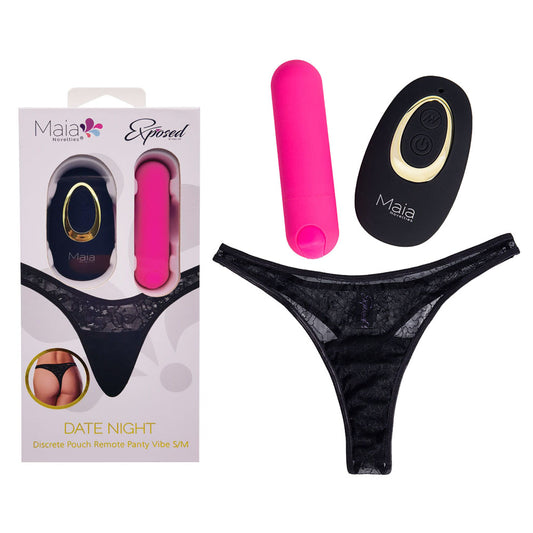 Maia DATE NIGHT PANTY VIBE - L/XL - L/XL Panty with Pink USB Rechargeable Bullet & Remote