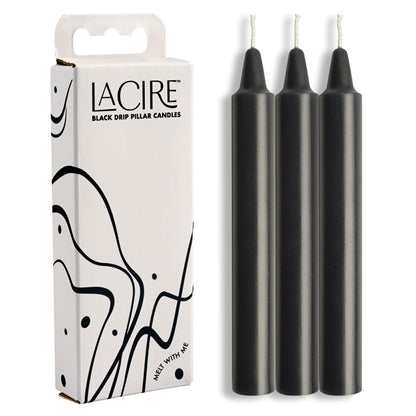 LaCire Drip Pillar Candles – Black