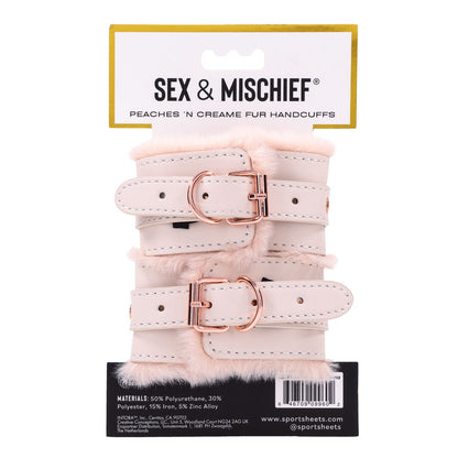 Sex & Mischief Peaches n CreaMe Fur Handcuffs