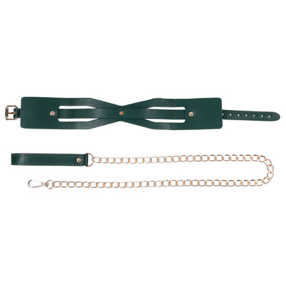 Sex & Mischief Indica Cutout Collar and Leash - /Gold Restraint