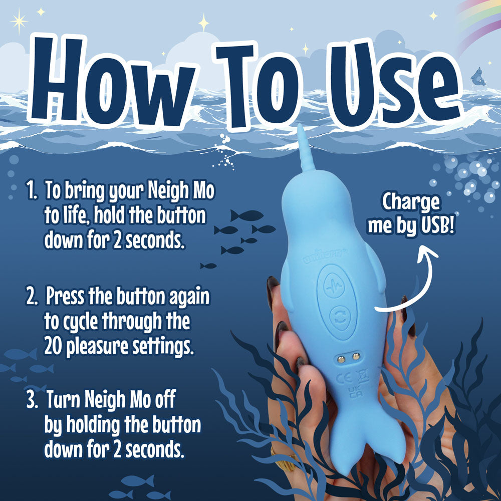 Unihorn of the Sea - Neigh Mo - The Narwhal - USB Rechargeable Dual Motor Stimulator