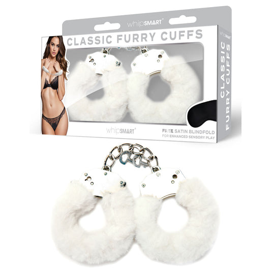 WhipSmart Classic Furry Cuffs – White