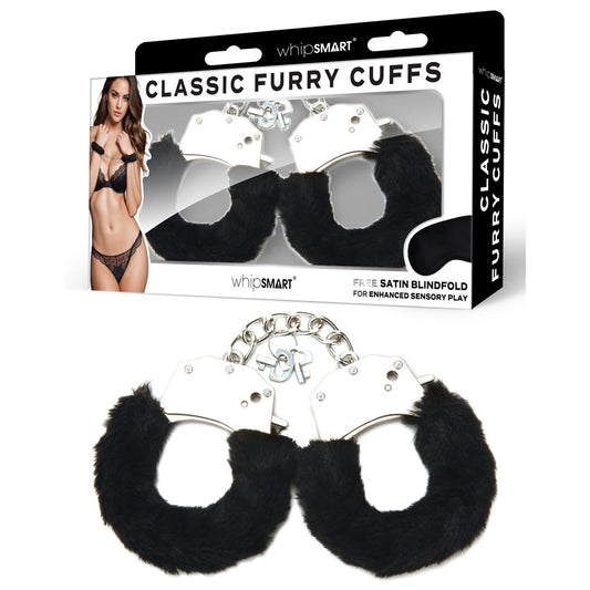 WhipSmart Classic Furry Cuffs – Black