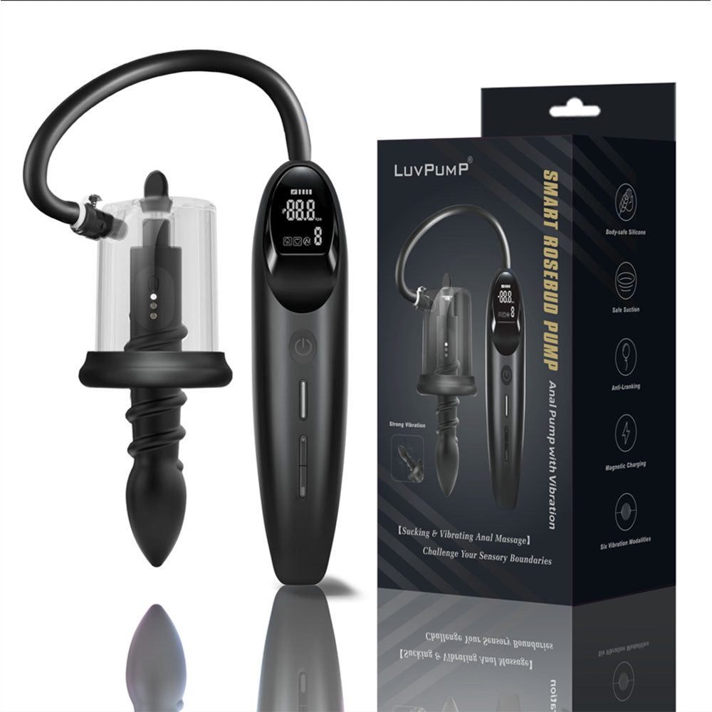 LuvPump RosCup Pro Smart Rosebud Pump - USB Rechargeable Anal Pump with Vibrating Probe