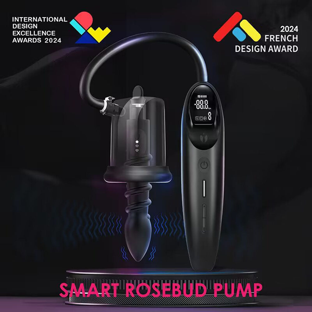 LuvPump RosCup Pro Smart Rosebud Pump - USB Rechargeable Anal Pump with Vibrating Probe