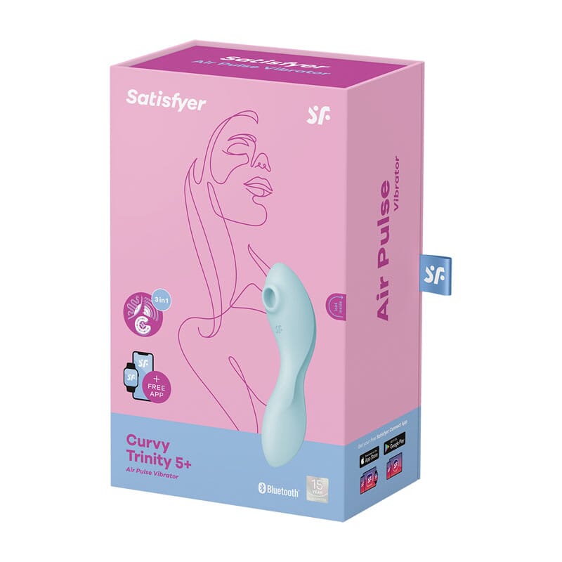 Satisfyer Curvy Trinity 5+ App-Controlled Vibrator – Blue