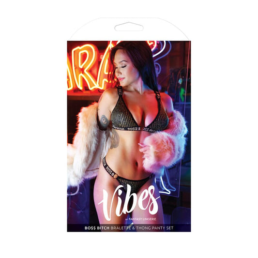 Vibes Boss Bitch Bralette & Thong Panty Set