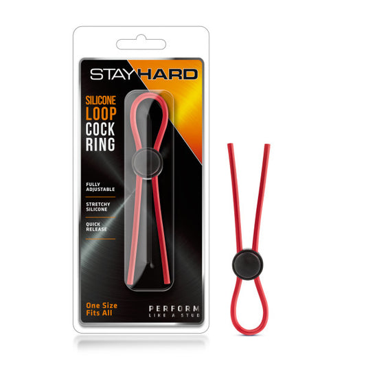 Stay Hard - Silicone Loop Cock Ring – Red