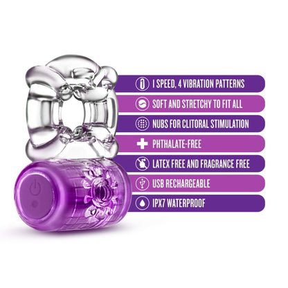 Play With Me Pleaser Rechargeable C-Ring – Purple