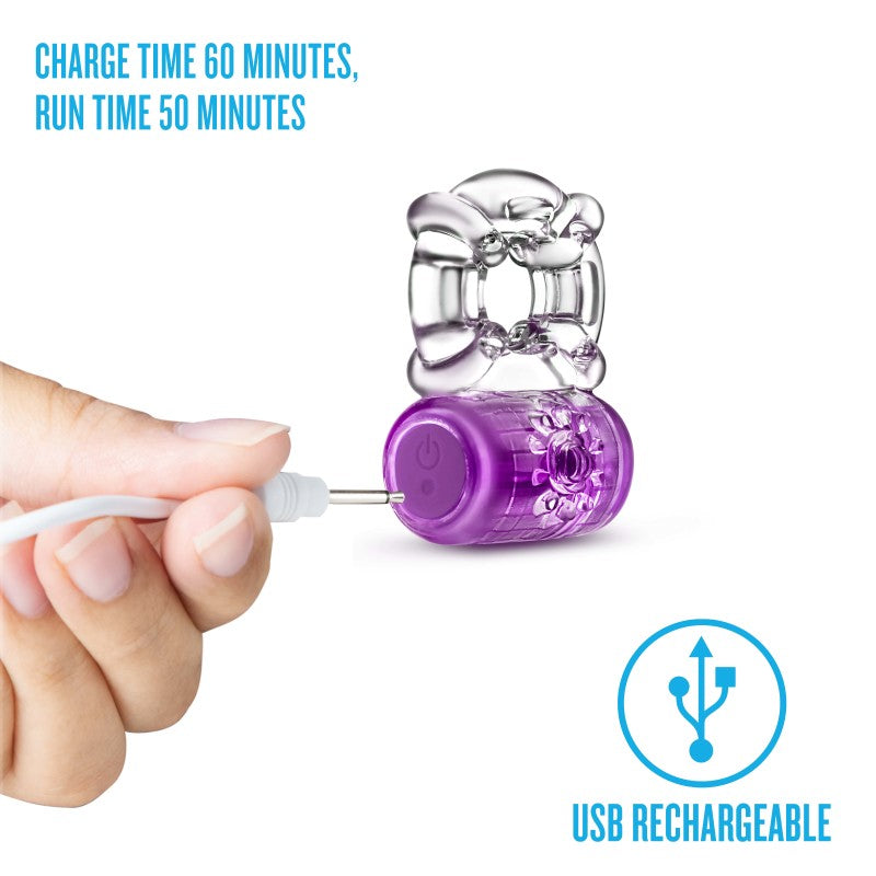 Play With Me Pleaser Rechargeable C-Ring – Purple