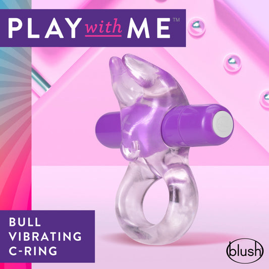 Play With Me Bull Vibrating C-Ring – Purple