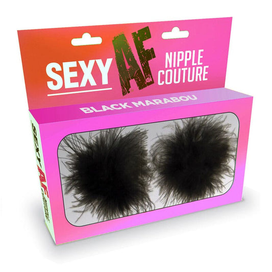 Sexy AF - Nipple Couture Marabou – Black