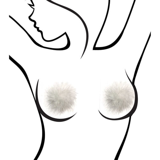 Sexy AF - Nipple Couture Marabou – White