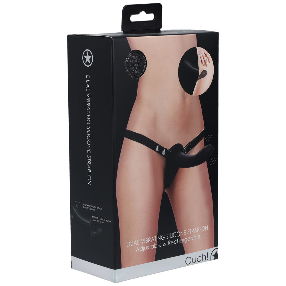 OUCH! Dual Vibrating Silicone Strap-On