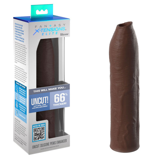 Fantasy X-Tensions Elite Uncut Silicone Penis Enhancer – Brown