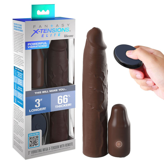 Fantasy X-Tensions Elite Vibrating Mega X-tension with Remote – Brown