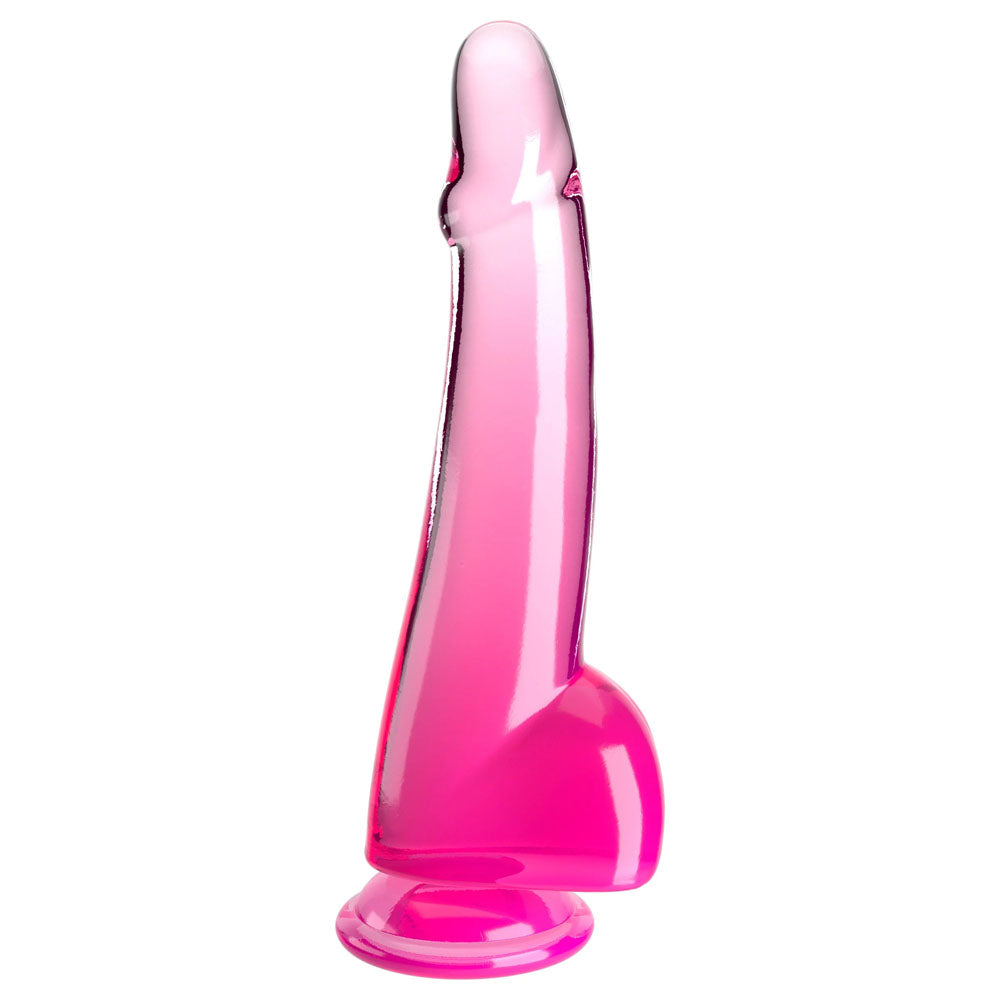 King Cock Clear 10'' Cock with Balls – Pink