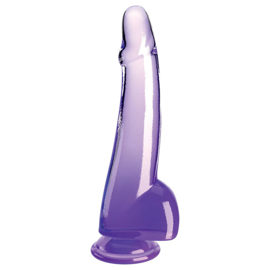 King Cock Clear 10'' Cock with Balls – Purple