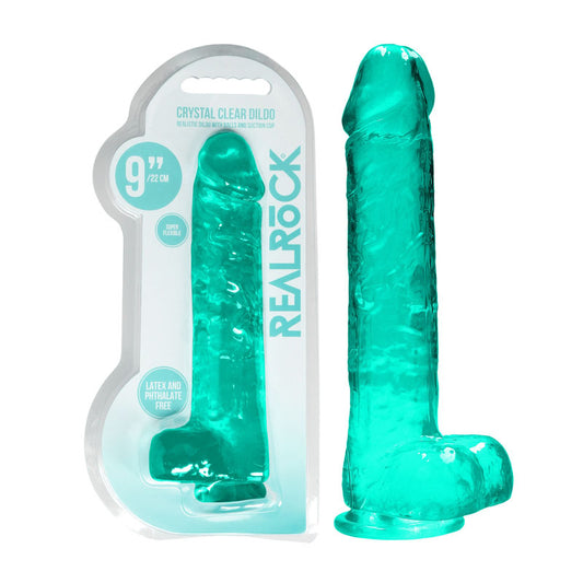 REALROCK Realistic Dildo with Balls – Turquoise