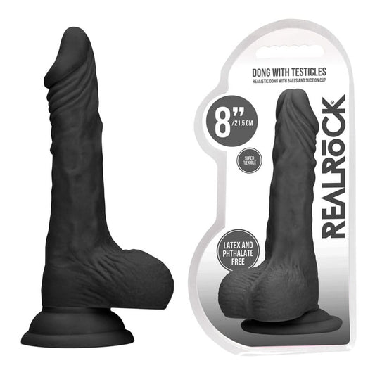 REALROCK 8'' Realistic Dong with Balls – Black